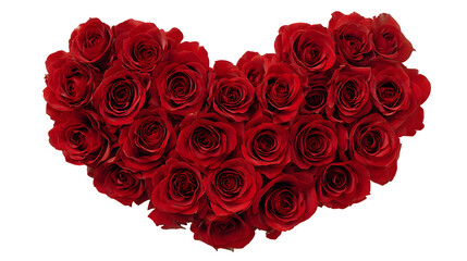 Heart of Red Roses isolated on transparent background