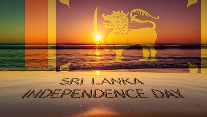 Sri Lanka Independence Day February 4 Elegant Patriotic Typography Design with National Flag Colors