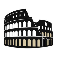 Naklejka premium Minimalist Silhouette Vector of the Historic Colosseum Landmark in Rome