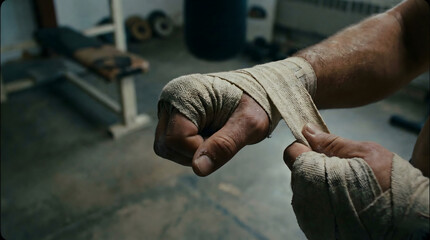 hands wrapping boxing wraps
