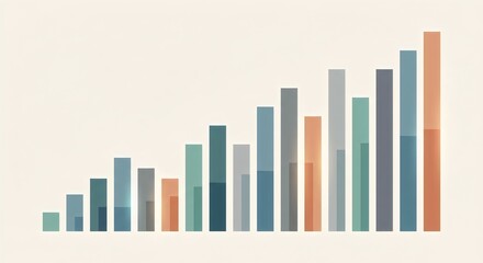 Obraz premium Minimal graphic composition with vertical bars suggesting data or progress, no numbers.