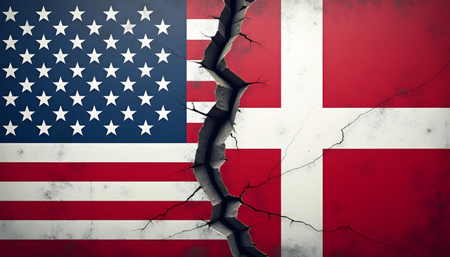 US and Denmark Greenland conflict concept highlighting geopolitical tension, Arctic strategy, and international relations