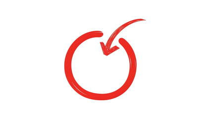 Red circular arrow icon isolated on transparent background