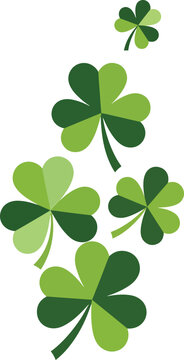 Three Shamrocks Cluster Flat Vector Illustration