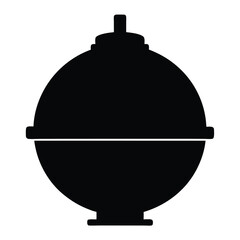 Obraz premium Black silhouette of a kitchen container or food storage on white background