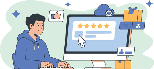 review online rating and user engagement with thumbs up