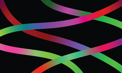 Abstract colorful doodle rainbow background, Abstract wavy multicolor gradient vector line art background.