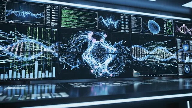 Global digital network with computer virus and internet business concept