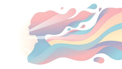 Transgender Pride Silhouette with Flowing Colors and Light Rays