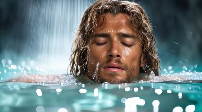 The baptism of Jesus Christ in the Jordan River.