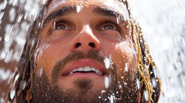 The baptism of Jesus Christ in the Jordan River.