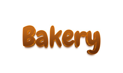 Bakery transparent 3d text effect style