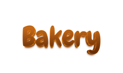 Bakery transparent 3d text effect style