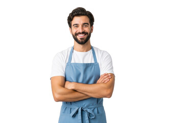 Fototapeta premium Smiling chef with arms crossed, isolated on transparent background