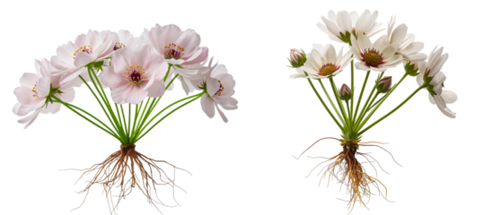 Althaea officinalis flowers isolated on transparent background