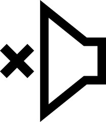 Fototapeta premium Volume Mute Button Icon Outline Sharp for Media Player UI Website Mobile Apps
