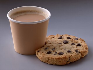 Enjoying coffee and cookie at home in the afternoon