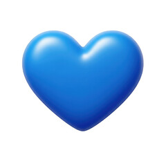 Vibrant blue heart in 3d isolated on transparent background