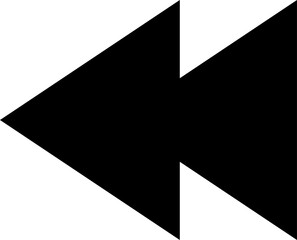 Rewind Button Icon Solid Sharp for Media Player UI Website Mobile Apps