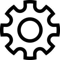 Settings or Cog Button Icon Outline Sharp for User Account UI Website Mobile Apps