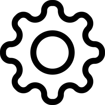 Settings or Cog Button Icon Outline Rounded for User Account UI Website Mobile Apps