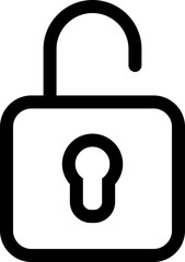 Unlock Button Icon Outline Rounded for User Account UI Website Mobile Apps