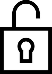 Unlock Button Icon Outline Sharp for User Account UI Website Mobile Apps