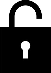 Unlock Button Icon Solid Sharp for User Account UI Website Mobile Apps