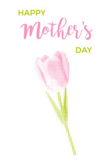 Fototapeta premium Mother's Day Illustration, Halftone. Modern minimalist flat design, colorful halftone texture, retro comic book style with bold dotted texture. Concept. Greeting card, pastel colors, vector design. 