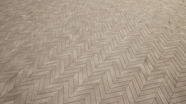 Concept or conceptual solid beige background of concrete tiles texture floor as a modern pattern layout. A 3d illustration metaphor for construction, architecture, urban and interior design