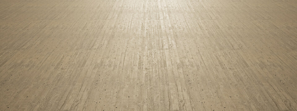 Concept or conceptual solid beige background of poured concrete texture floor as a modern pattern layout. A 3d illustration metaphor for construction, architecture, urban and interior design