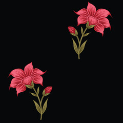 Abstract seamless color full paisley flower leaf bunch pattern