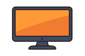 Vector design of a computer monitor with a blank orange screen in a simple layout showing no other elements