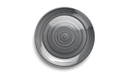Minimalist Ceramic Plate with Swirl Pattern.