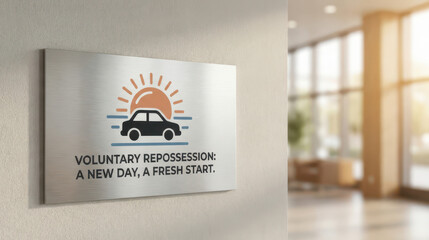 Voluntary repossession process automotive dealership informative graphic modern office positive outlook