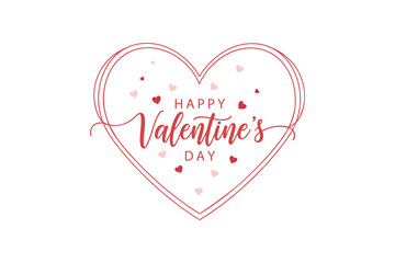 Happy Valentine's Day decorative heart badge for romantic holiday greeting cards and social media labels