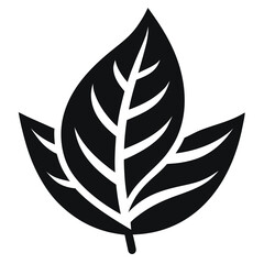Obraz premium A simple black silhouette of a leaf representing eco friendly and natural concepts