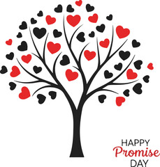 Obraz premium Happy promise day tree of hearts
