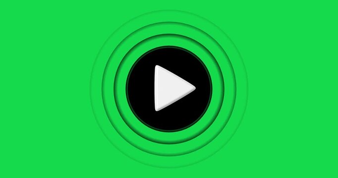 Simple video play animation on transparent background. Play icon, video play icon design animation. glowing play button animation with waves
