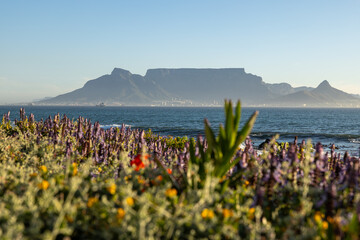 sunset at Table Mountain, Cape Town, Bloubergstrand 