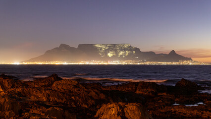 at night at Table Mountain, Cape Town, Bloubergstrand 