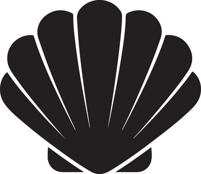 Black and White Shell Icon Design Element for Web and Print