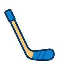 Cartoon Hockey Stick Icon &ndash; Blue Blade Sports Equipment Vector Isolated on White Background