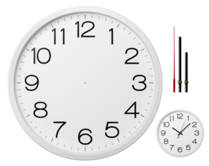 Clock without arrows isolated, full depth of field