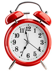 red Alarm Clock, isolated, full depth of field