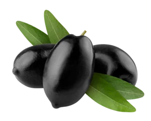 Fototapete Zu Essen black Olives isolated, full depth of field  © grey