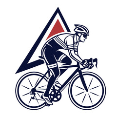 Fototapeta premium Endurance cycling logo design featuring a stylized athlete in motion