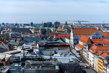 Obraz premium Munich Old Town With Historic Church Roofs