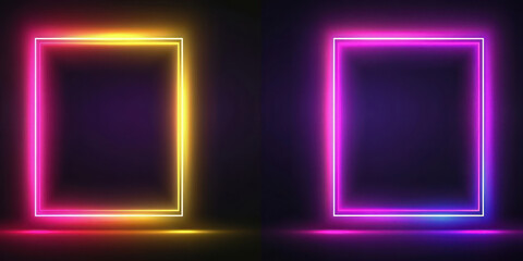 Vibrant neon squares on dark background