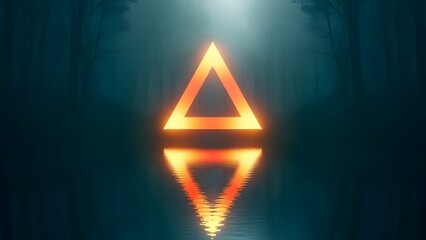 Glowing inverted triangles with light beam